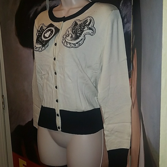 Banjo & Cake PATCHWORK SKULL Tattoo Flash Cardigan - Picture 7 of 8